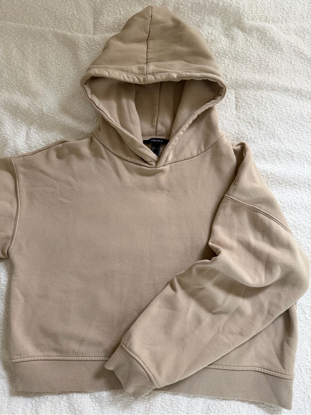 Women’s oversized Beige Hooded Sweatshirt - Casual Pullover Hoodie